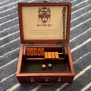 Classic Wooden Shut-The-Box Game with Dice